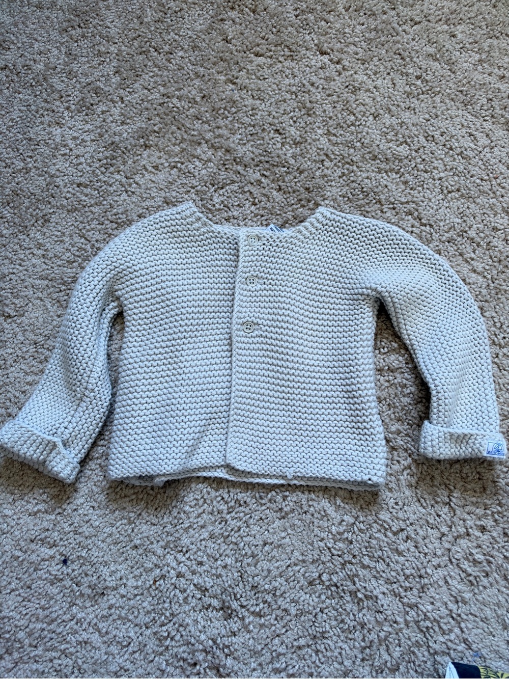 Petit Bateau Cotton Knit Gray Sweater